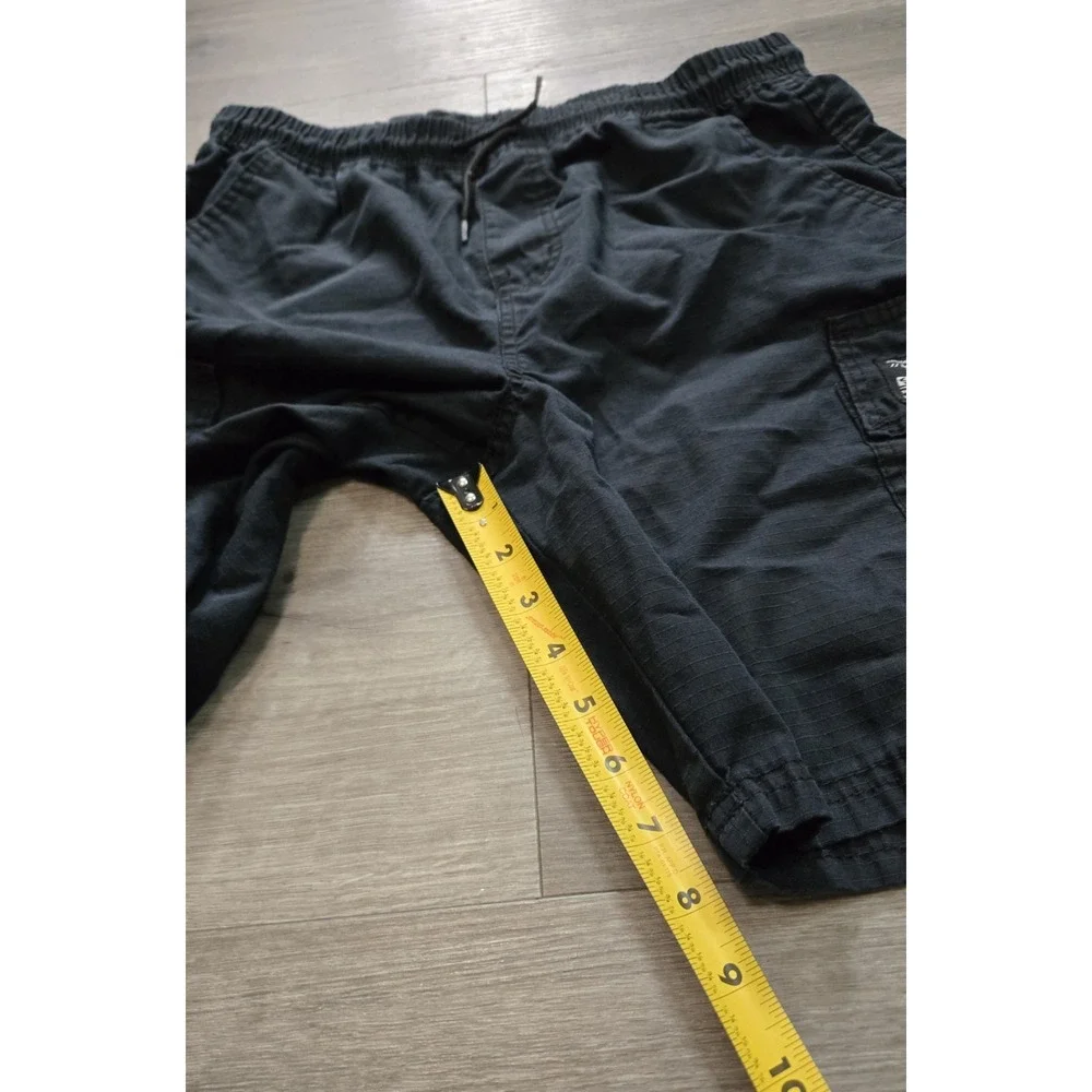 Vintage Y2K Southpole Black Ripstop Cargo Shorts Drawstring Men's Size Small